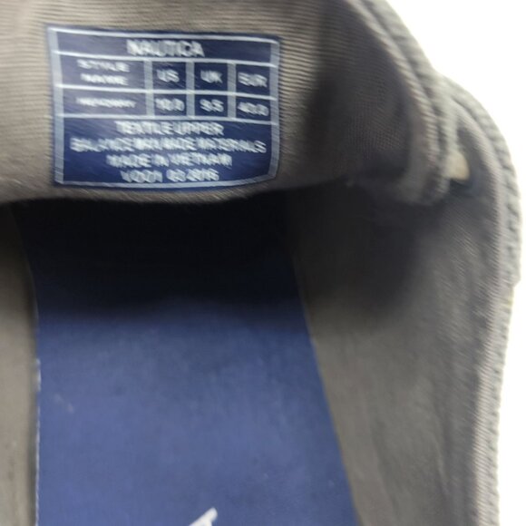 Nautica Mens Gray Canvas Lace-Up Sneakers Size 10 - Picture 4 of 13